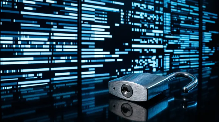 黒い背景に、青い光の軌跡とエネルギッシュな火花をまとったチャットの吹き出しが表示されたスマートフォンを手に持っている様子。